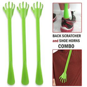 3 PACK 19 PLASTIC HAND BACK SCRATCHER LONG REACH With SHOEHORN Pick Itch Relief