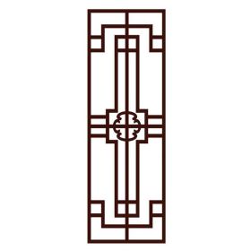 Chinese Style Frosted Glass Window Film No Glue Sliding Door Static Film Imitation Redwood Lattice Window Film; 15x39 inch