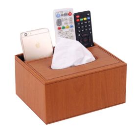 Tissue Box Holder Rectangle Imitation Wood Grain Desktop Remote Control Holder Organize Box