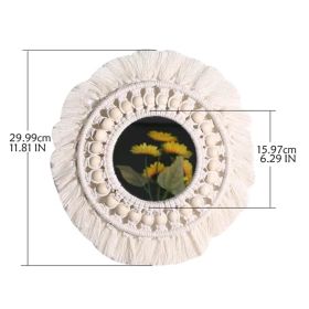 1pc, Boho Macrame Round Mirror - Decorative Wall Hanging for Apartment, Home, Bedroom, and Living Room