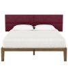 Jaxx Panelist Modern Padded Headboard – Set of 4 Wall Mounted Panels (Each 11.25" x 38") - King, Vino Red Microvelvet