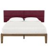 Jaxx Panelist Modern Padded Headboard – Set of 4 Wall Mounted Panels (Each 11.25" x 38") - King, Vino Red Microvelvet