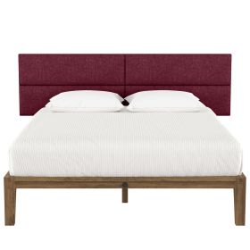 Jaxx Panelist Modern Padded Headboard – Set of 4 Wall Mounted Panels (Each 11.25" x 38") - King, Vino Red Microvelvet