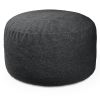 Jaxx Saxx Shearling Faux-Lamb 4 Ft Large Round Bean Bag, Black