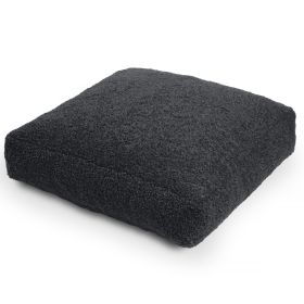 Jaxx Brio Large Décor Floor Pillow / Meditation Yoga Cushion, Shearling Faux Lamb, Black