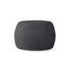 Jaxx Ellis Ottoman Shearling Faux-Lamb Plush Pouf for Modern Interior Design, Small, Black