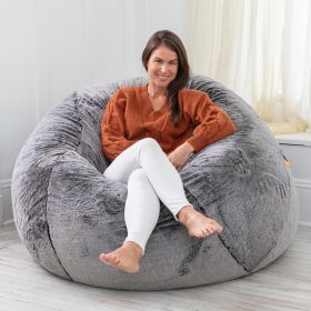 Jaxx Metro Sac 5 Bean Bag Chair - Luxe Fur, Grey Wolf