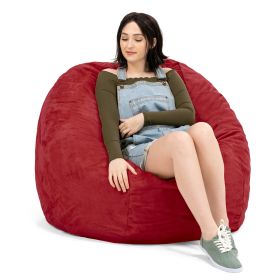 Jaxx Saxx 4 Foot Round Bean Bag w/ Removable Cover, Cinnabar