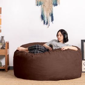 Jaxx Saxx 5 Foot Large Bean Bag w/ Removable Cover, Chocolate