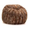 Jaxx Saxx 4 Ft Plush Round Bean Bag - Premium Luxe Faux Fur, Red Fox