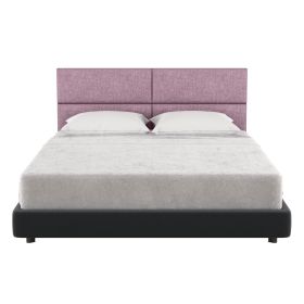 Jaxx Panelist Modern Padded Headboard – Set of 4 Wall Mounted Panels (Each 11.25" x 30") - Queen, Plum Microvelvet