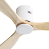 Low Profile Ceiling Fan Natural 3 Solid Wood Fan Blade Noiseless Reversible Dc Motor Remote Control For Living Room