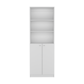 Bookcase Dual-Door Benzoni, Office, White