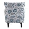 Armchair Modern Accent Sofa with Linen surface,Leisure Chair with solid wood feet for living room bedroom Studio,White Blue
