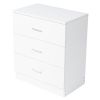 FCH Modern Simple 3-Drawer Dresser Chest of Drawers for Family Room Bedroom Living Room Universal Design, White