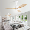 52 Inch Ceiling Fan Light With 6 Speed Remote Reversible Energy-saving DC Motor Remote Control for Bedroom