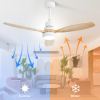 52 Inch Ceiling Fan Light With 6 Speed Remote Reversible Energy-saving DC Motor Remote Control for Bedroom