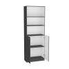 Bookcase Dual-Door Benzoni, Office, Matt Gray / White