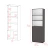 Bookcase Dual-Door Benzoni, Office, Matt Gray / White