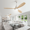 Low Profile 52 Inch Integrated LED Indoor Ceiling Fan with Light Kit and Remote Control for Living Room