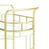 Fitzgerald Bar Cart with Matte Gold Metal Finish, 2-Tiers