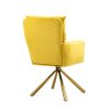 Yellow Velvet Contemporary High-Back Upholstered Swivel Accent Chair