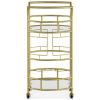 Fitzgerald Bar Cart with Matte Gold Metal Finish, 2-Tiers