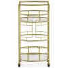 Fitzgerald Bar Cart with Matte Gold Metal Finish, 2-Tiers