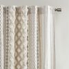 Imani Cotton Printed Curtain Panel with Chenille Stripe and Lining