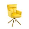Yellow Velvet Contemporary High-Back Upholstered Swivel Accent Chair
