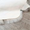 1pc, Soft and Fluffy Reindeer Hide Rug - Non-Slip Plush Faux Fur for Bedroom, Living Room, and Nursery - Machine Washable - White and Grey