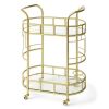 Fitzgerald Bar Cart with Matte Gold Metal Finish, 2-Tiers