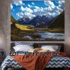 Mountains Bedroom Tapestry Landscape Background Cloth Bedside Wall Hanging Cloth Room Decoration Tapestry; 43x59 inch