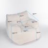 Soft Tufted Foam Bean Bag Chair With Teddy Fabric Ivory White