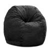 Jaxx Saxx 4 Foot Round Bean Bag w/ Removable Cover, Black