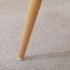 Fabric Upholstered Side Dining Chair with Metal Leg(Beige fabric+Beech Wooden Printing Leg),KD backrest