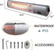 1500W Super Quiet Wall-Mounted Electric Heaters with Remote Control; for Patio Bedroom and Office