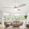 Modern Ceiling Fan with Remote Control,3 Mahogany Solid Wood Blades,60 Inches Suitable for Indoor and Outdoor