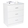 FCH Modern Simple 3-Drawer Dresser Chest of Drawers for Family Room Bedroom Living Room Universal Design, White