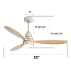 Low Profile 52 Inch Integrated LED Indoor Ceiling Fan with Light Kit and Remote Control for Living Room