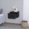 Floating Nightstand Calion, Bedroom, Black