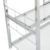 Contemporary Chrome Wine Rack Silver Modern Glass Metal Frame Wine Storage RT