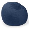 Jaxx Saxx Shearling Faux-Lamb 4 Ft Large Round Bean Bag, Indigo