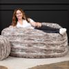 Jaxx Metro Sac 5 Foot Bean Bag Chair - Luxe Fur, Mountain Fox