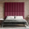 Jaxx Panelist Modern Padded Headboard – Set of 4 Wall Mounted Panels (Each 11.25" x 38") - King, Vino Red Microvelvet