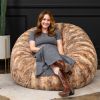 Jaxx Metro Sac 5 Foot Bean Bag Chair - Luxe Fur, Red Fox