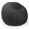 Jaxx Saxx Shearling Faux-Lamb 4 Ft Large Round Bean Bag, Black