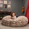 Jaxx 6 Foot Cocoon - Large Bean Bag Chair for Adults, Premium Luxe Faux Fur - Mountain Fox