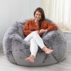 Jaxx Metro Sac 5 Bean Bag Chair - Luxe Fur, Grey Wolf