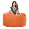 Jaxx Saxx 4 Foot Round Bean Bag w/ Removable Cover, Mandarin